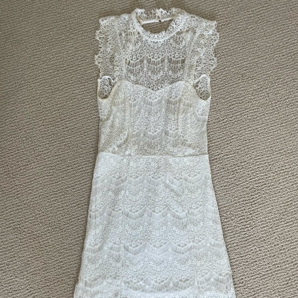 Free People White Lace Dress with Open Back